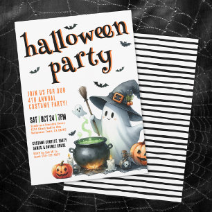 Invitación disfraz de niños fiesta de Halloween