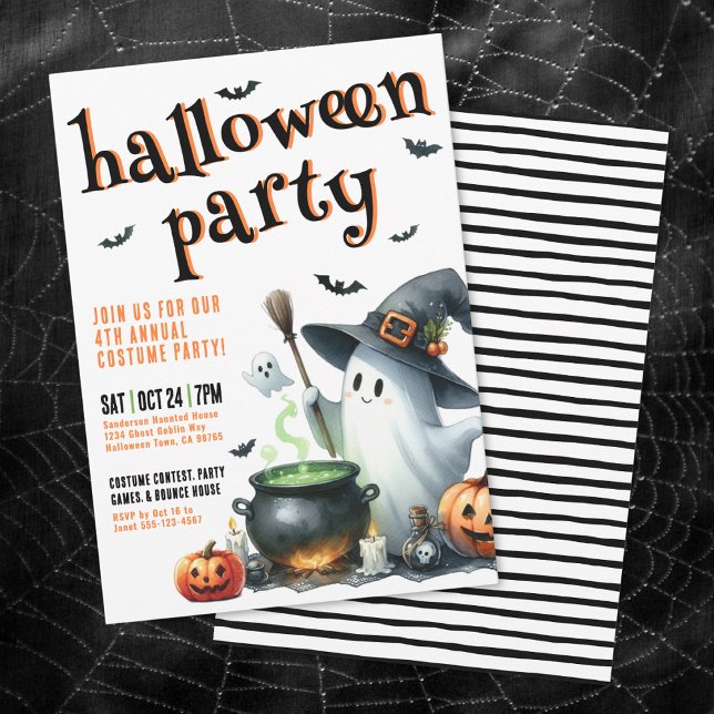 Invitación disfraz de niños fiesta de Halloween (Kids Costume Halloween Party Invitation)