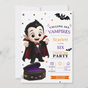 Invitación Disfraz de pequeño vampiro - Cumpleaños de Hallowe
