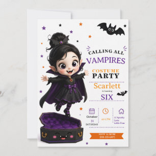 Invitación Disfraz de pequeño vampiro - Cumpleaños de Hallowe