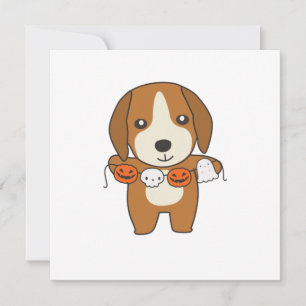 Invitación Disfraz de perro Beagle Feliz Halloween
