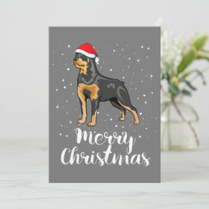 Invitación Disfraz de Rottweiler lindo con sombrero de Santa