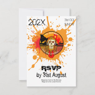 Invitación Disfraz de Soldado Zombie para Fiesta de Halloween