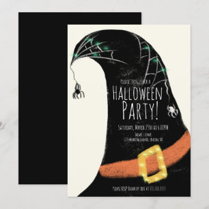 Invitación Disfraz de sombrero de bruja de pizarra Cumpleaños