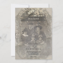 Invitación Disfraz de sombrero de bruja para foto familiar en