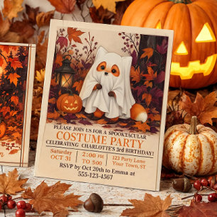 Invitación Disfraz de zorro lindo fantasma fiesta de cumpleañ