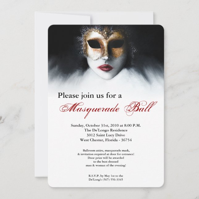Invitación Disfraz disfraz mascarada Halloween (Anverso)