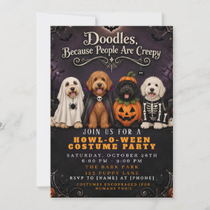 Invitación Disfraz Divertido de Perro Fiesta de Halloween
