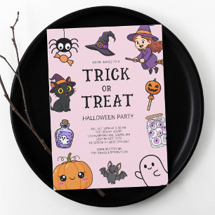 Invitación Disfraz divertido de rosa para fiesta de Halloween
