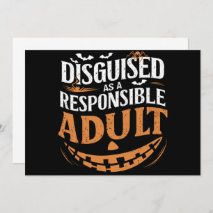 Invitación Disfrazado de Halloween Adulto Responsable