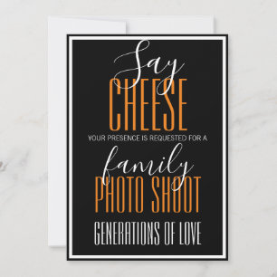 Invitación Disparo familiar de "Say Cheese"
