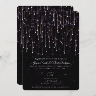 Invitación Disparos espumosos estrellas Moda morada Boda mode