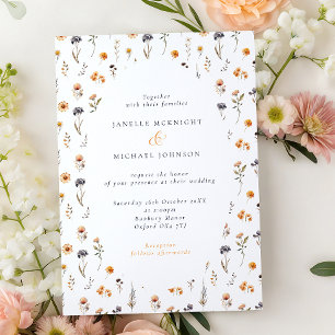 Invitación Ditas Margaritas y Flores Silvestres Boda de Otoño