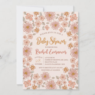 Invitación Ditsy Floral Boho Baby Shower