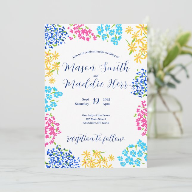 Invitación Ditsy Floral Invite (Anverso de pie)