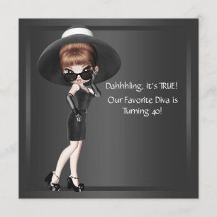 Invitación Diva favorita divertida para las mujeres negras 40