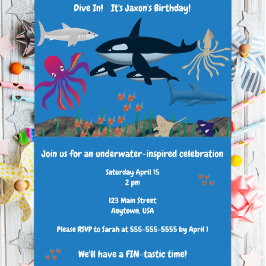 Invitación Dive In, We'll have a FIN-tastic time
