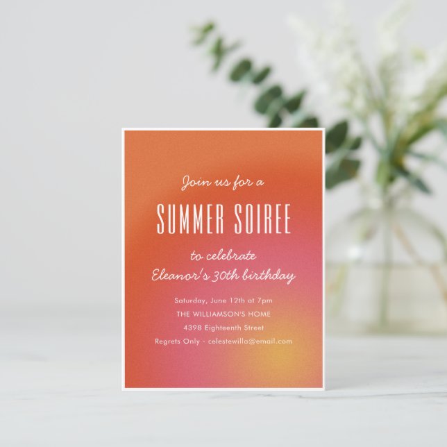 Invitación Diversa Fiesta de Cumpleaños 30 Groovy Naranja de  (Anverso de pie)