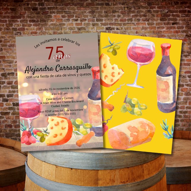 Invitación DIVERSIÓN 75 Aniversario de la degustación de vino (Subido por el creador)