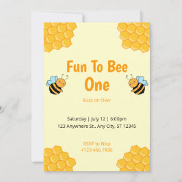 Invitación Diversión A La Fiesta De Cumpleaños De Bee Bumble 