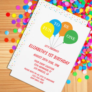 Invitación Diversión al cumplir 1 año
