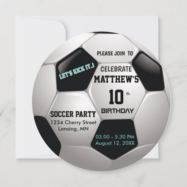 Invitación Diversión al fútbol ⚽ Fiesta épico de cumpleaños (Anverso)