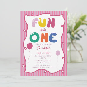 Invitación Diversión al ser un niño Fiesta de cumpleaños 1er 