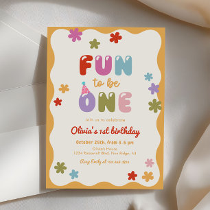 Invitación Diversión al ser una margarita Colorido 1er Cumple