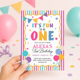 Invitación Diversión al ser uno: Fiesta de cumpleaños 1 de ni