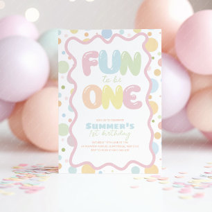 Invitación Diversión al ser uno! Manchas Coloridas Cumpleaños