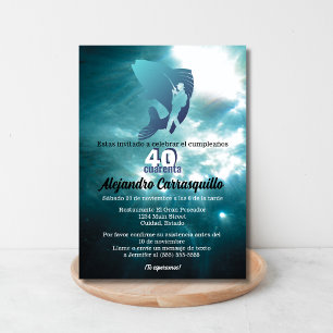 Invitación Diversión Azul Pesca Para Todas Las Edades Para Ho