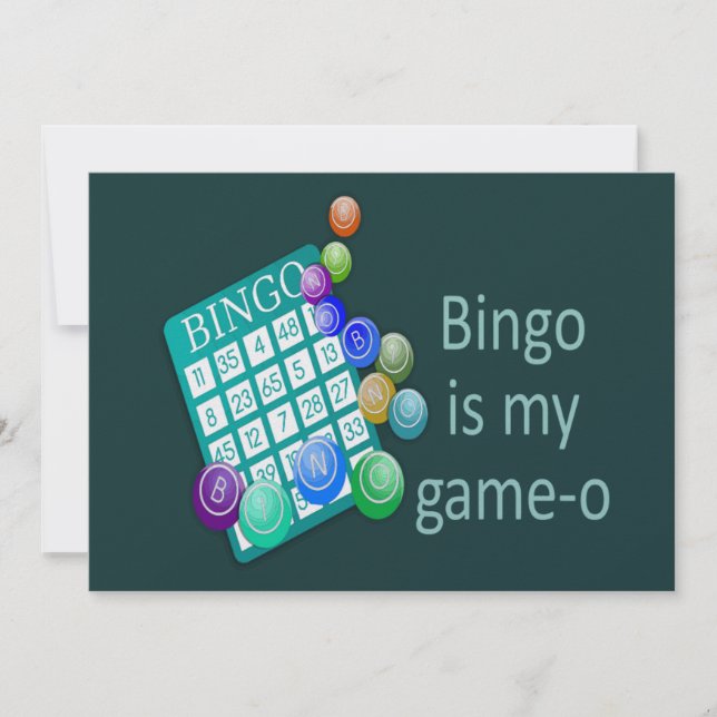 Invitación Diversión Bingo Fiesta de Cumpleaños o Evento de G (Anverso)