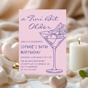 Invitación Diversión Cóctel Un Poco Más Viejo Cumpleaños 30