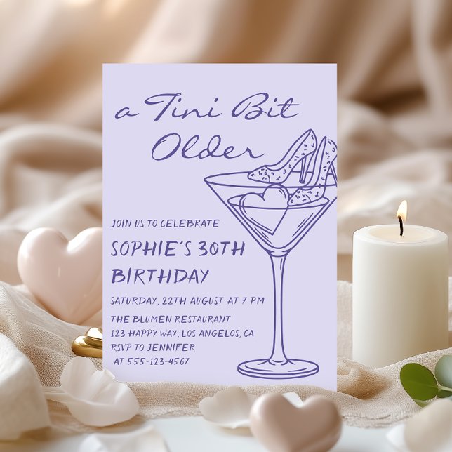 Invitación Diversión Cóctel Un Poco Más Viejo Cumpleaños 30 (Subido por el creador)