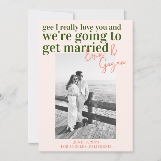 Invitación diversión colorida Guardar la fecha con la imagen (Anverso)