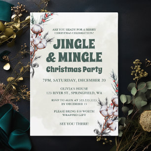 Invitación Diversión de amigos Green Jingle & Mingle Fiesta d