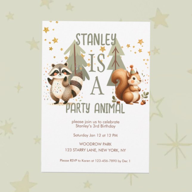 Invitación Diversión de animal de fiesta Cumpleaños Bosque  (Subido por el creador)