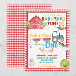 Invitación Diversión de Barnyard 1 Fiesta de cumpleaños Granj