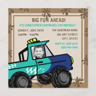 Invitación Diversión de cuatro ruedas/ cumpleaños