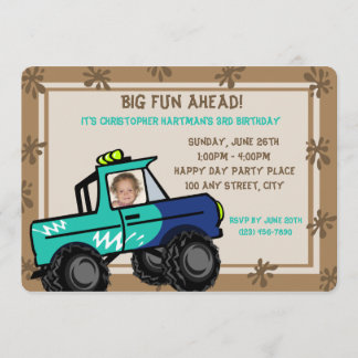 Invitación Diversión de cuatro ruedas/ cumpleaños