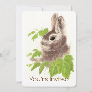 Invitación Diversión de cumpleaños del Conejo Conejo Conejo C