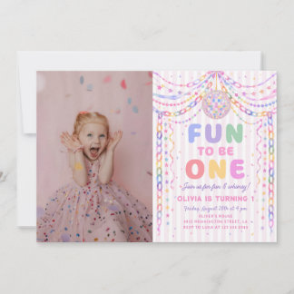 Invitación Diversión de Disco de Cadena de Papel para ser Uno