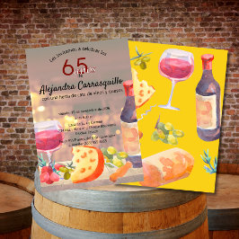 Invitación DIVERSIÓN DE DIVERSIÓN DE Vino Y Queso 65 AÑOS