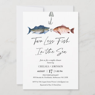 Invitación Diversión De Dos Pescados Menos En La Ducha De Las