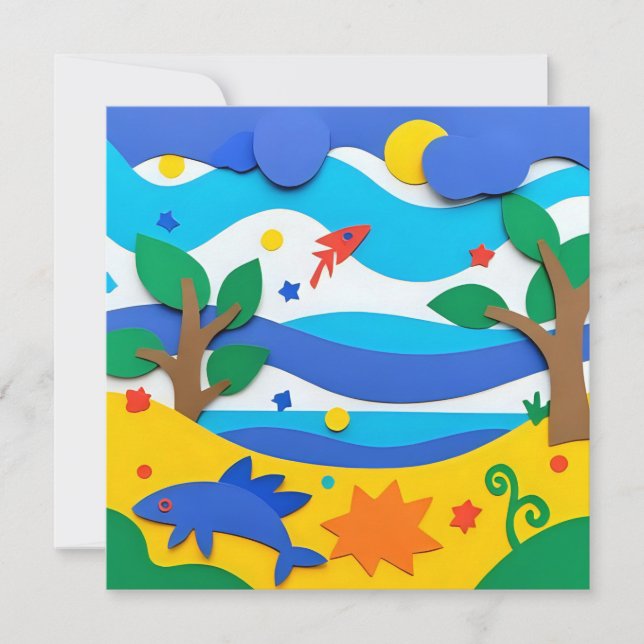 Invitación Diversión de Fieltro (Anverso)