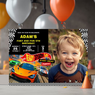 Invitación Diversión de fiesta de cumpleaños de Race Car