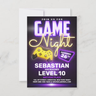 Invitación Diversión de fiesta de cumpleaños de videojuegos d
