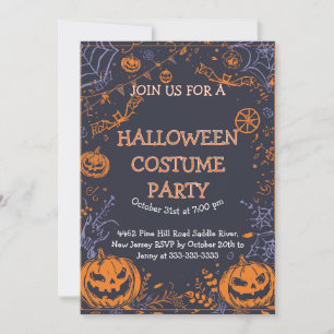 Invitación Diversión de fiesta de disfraces de Halloween espe