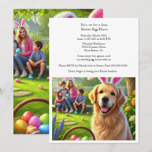 Invitación Diversión de la Fiesta de la Búsqueda de Huevos de