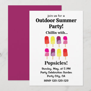 Invitación Diversión de Paleta de Colores Fiesta de Verano al